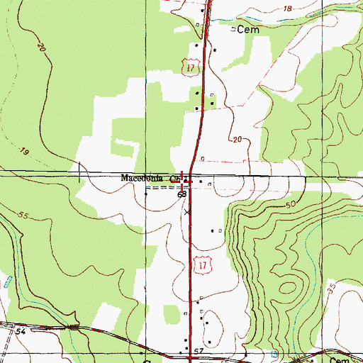 Topographic Map of Macedonia Church, NC
