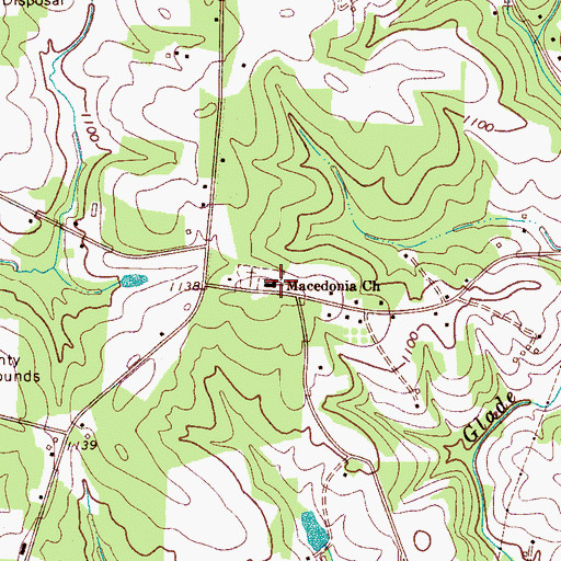 Topographic Map of Macedonia Church, NC