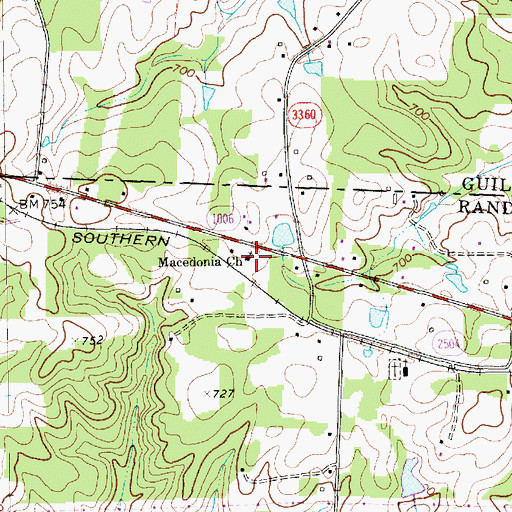 Topographic Map of Macedonia Church, NC