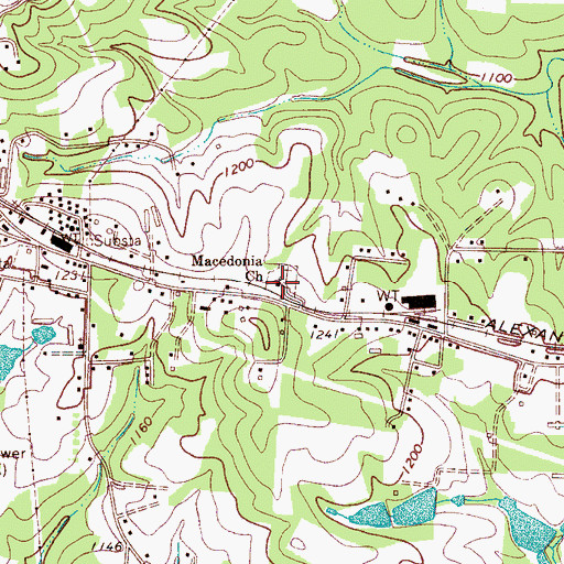 Topographic Map of Macedonia Church, NC