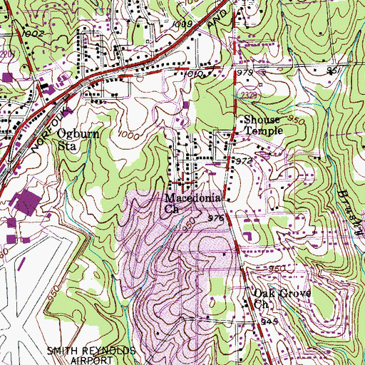 Topographic Map of Macedonia Church, NC
