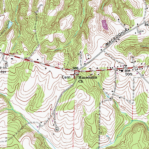 Topographic Map of Macedonia Methodist Church, NC