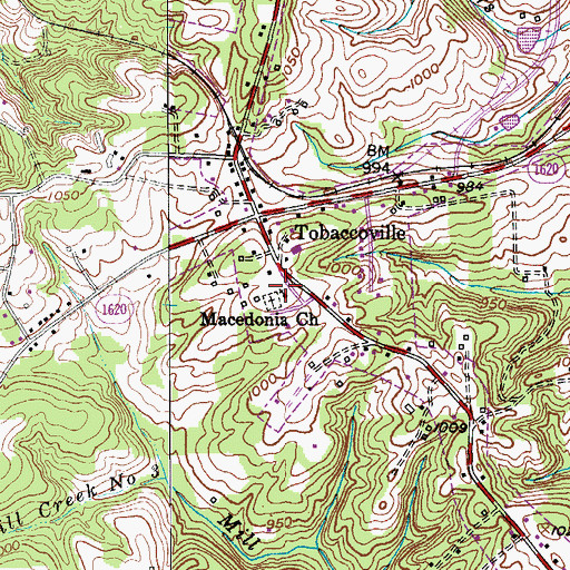 Topographic Map of Macedonia Church, NC