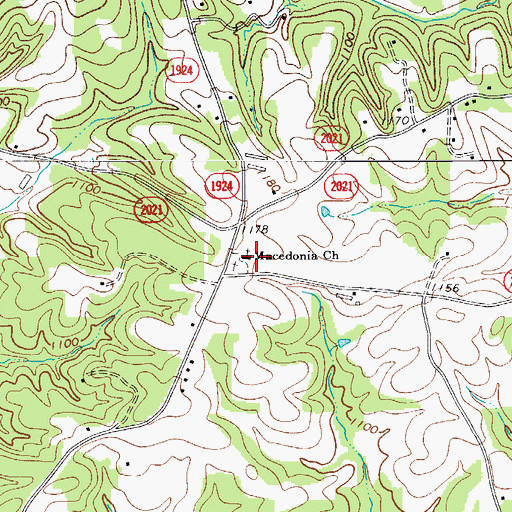 Topographic Map of Macedonia Church, NC