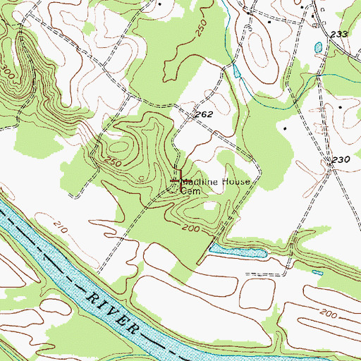 Topographic Map of Machine House Cemetery, NC