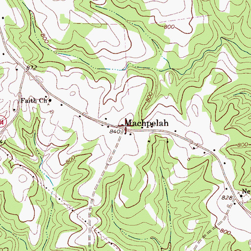 Topographic Map of Machpelah, NC