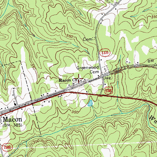 Topographic Map of Macon Church, NC