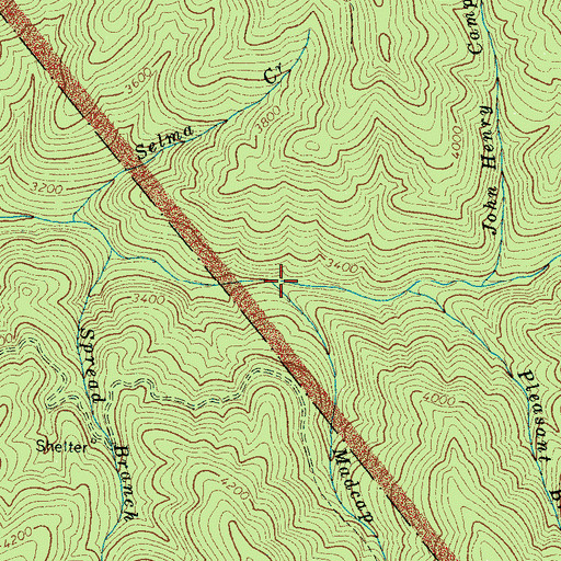 Topographic Map of Madcap Branch, NC