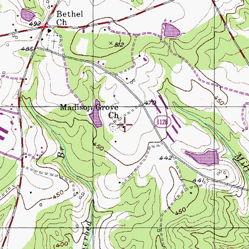 Topographic Map of Madison Grove Church, NC