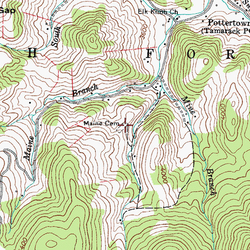 Topographic Map of Maine Cemetery, NC