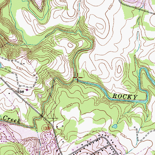 Topographic Map of Mallard Creek, NC