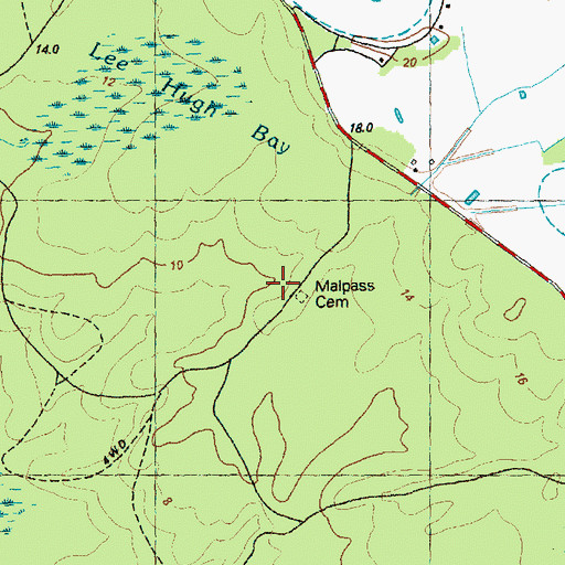 Topographic Map of Malpass Cemetery, NC