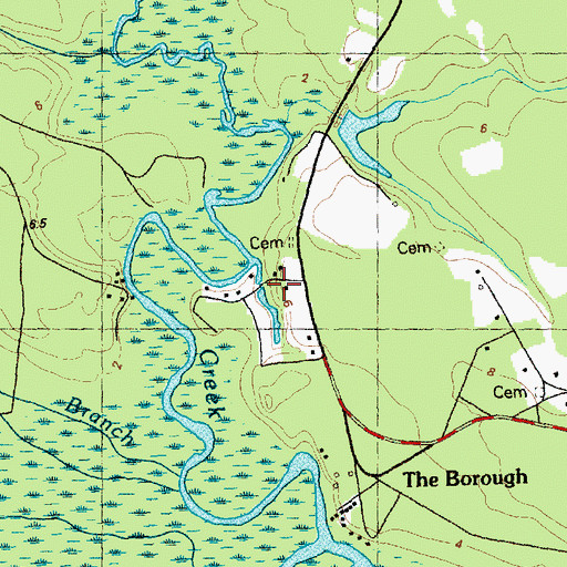Topographic Map of Malpass Cemetery, NC