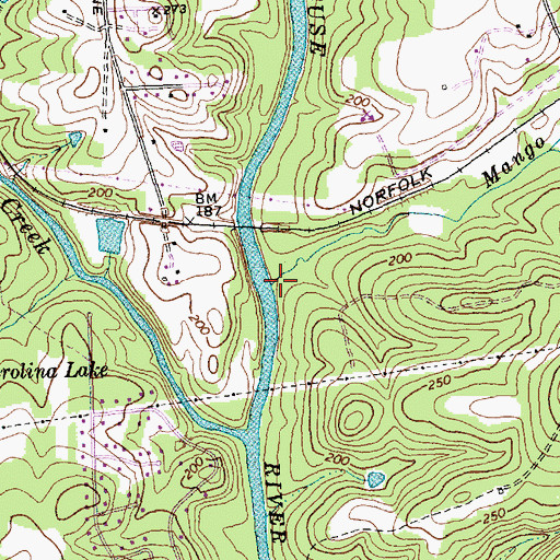 Topographic Map of Mingo Creek, NC