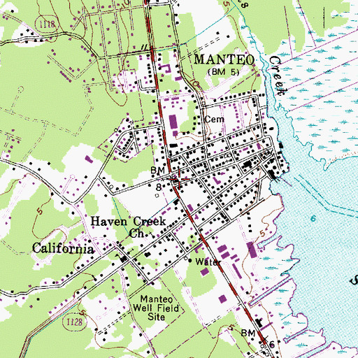 Topographic Map of Manteo, NC