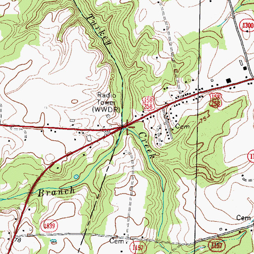 Topographic Map of Mapel Fork Branch, NC
