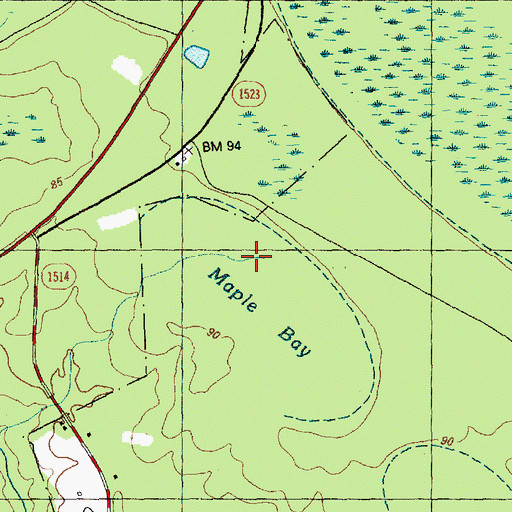 Topographic Map of Maple Bay, NC
