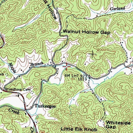 Topographic Map of Maple Branch, NC