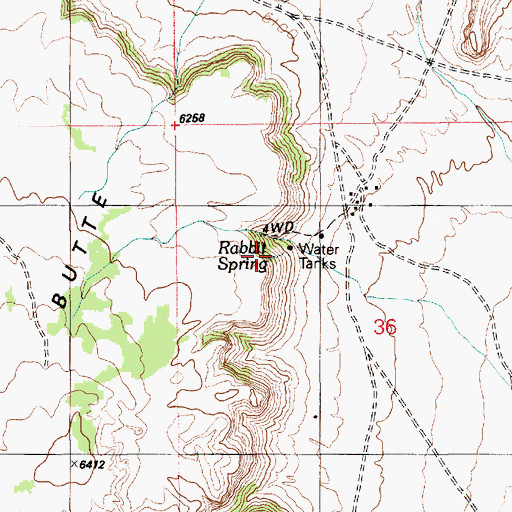 Topographic Map of Rabbit Spring, AZ