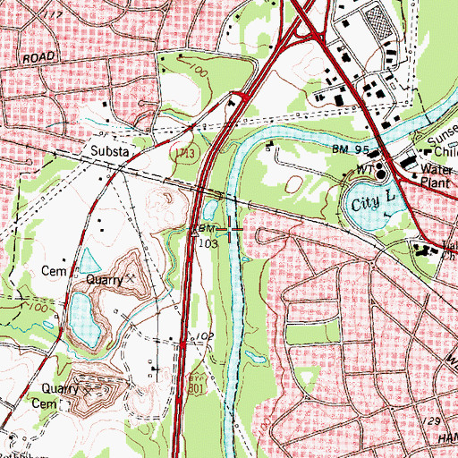 Topographic Map of Maple Creek, NC