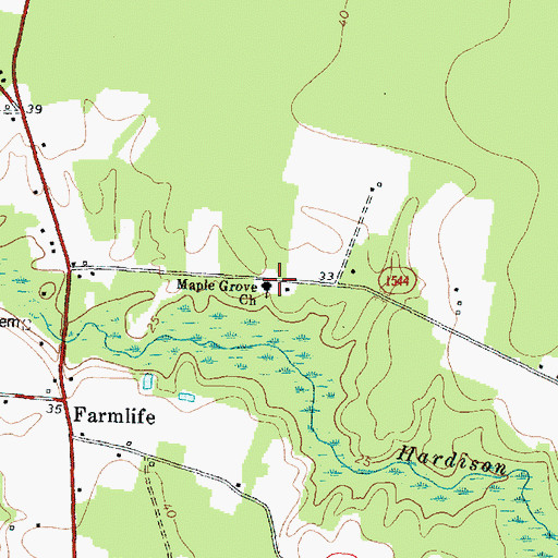 Topographic Map of Maple Grove Church, NC