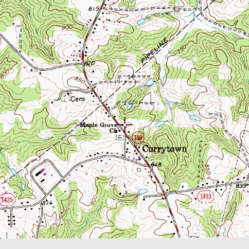 Topographic Map of Maple Grove Church, NC