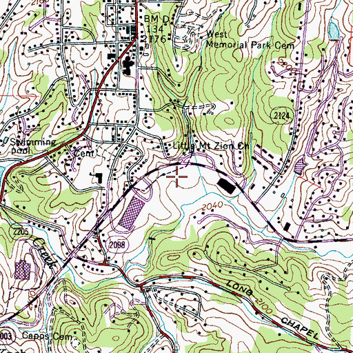 Topographic Map of Maple Springs Church, NC