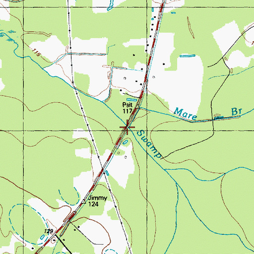 Topographic Map of Mare Branch, NC