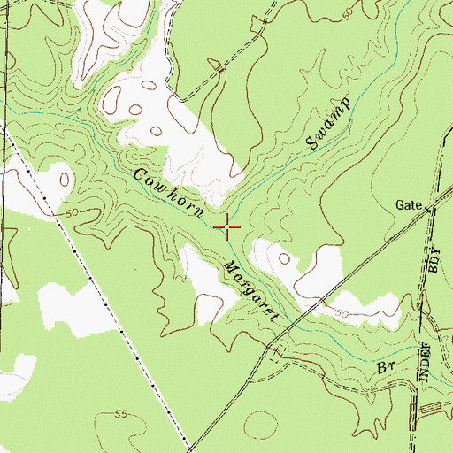 Topographic Map of Margaret Branch, NC