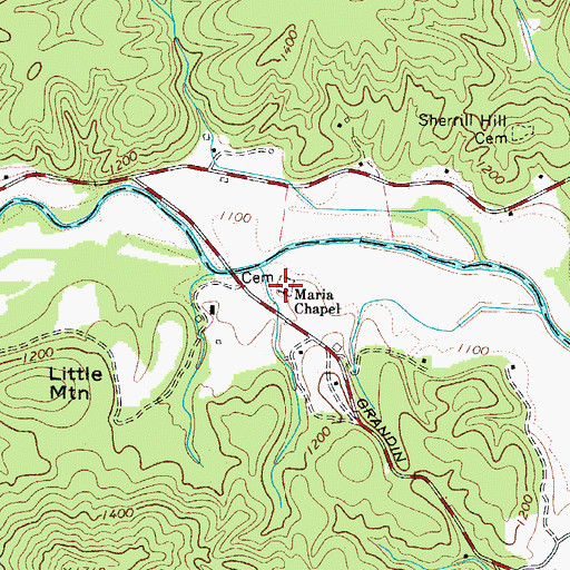 Topographic Map of Maria Chapel, NC