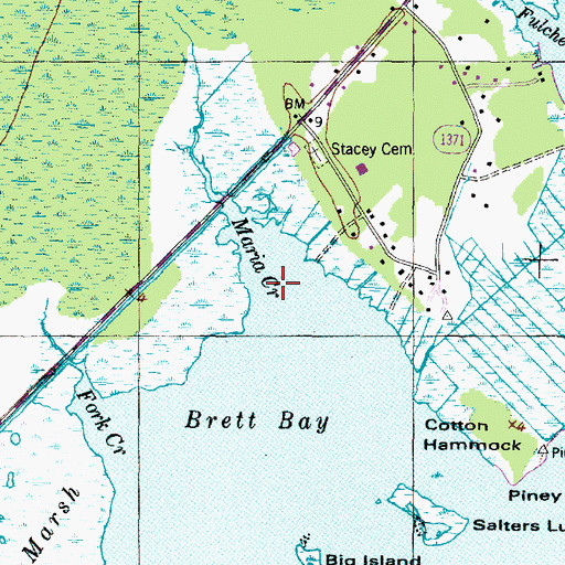 Topographic Map of Marina Creek, NC