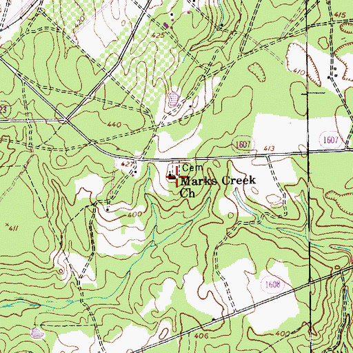 Topographic Map of Marks Creek Church, NC