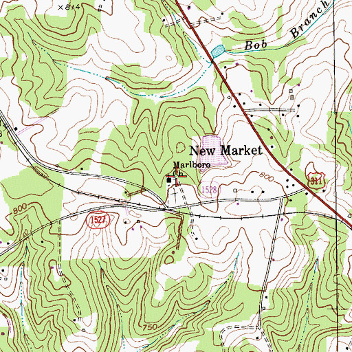 Topographic Map of Marlboro Church, NC