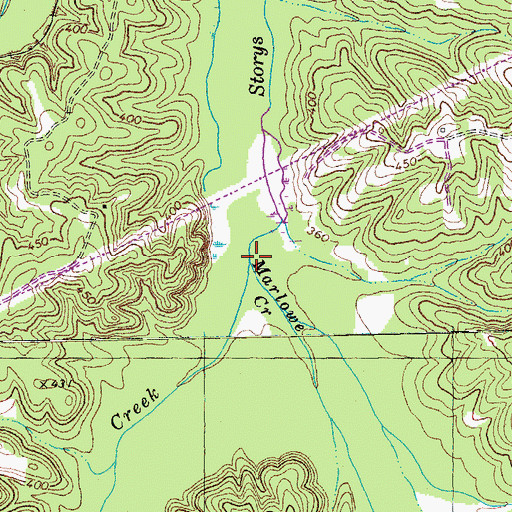 Topographic Map of Marlowe Creek, NC