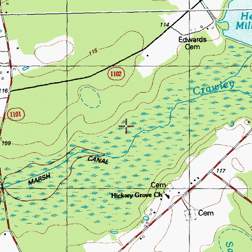 Topographic Map of Marsh Canal, NC