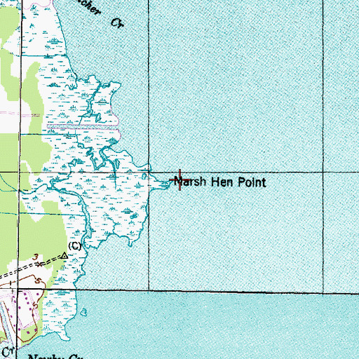 Topographic Map of Marsh Hen Point, NC
