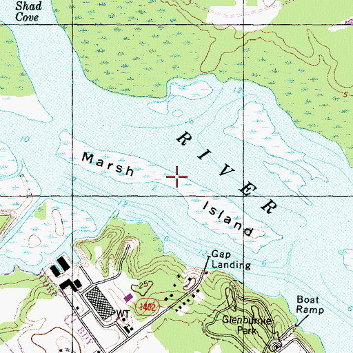 Topographic Map of Marsh Island, NC