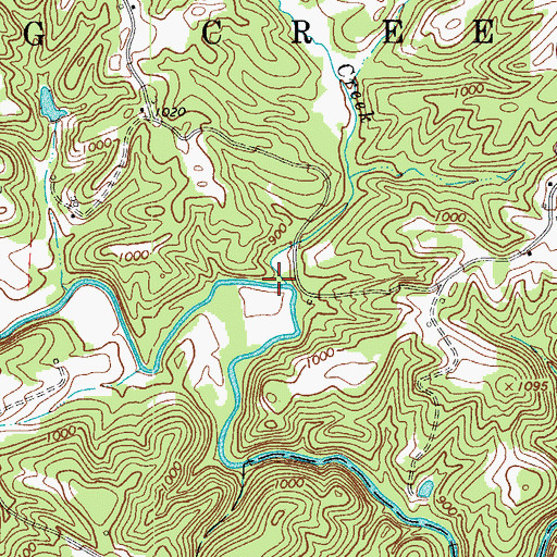 Topographic Map of Marshall Creek, NC