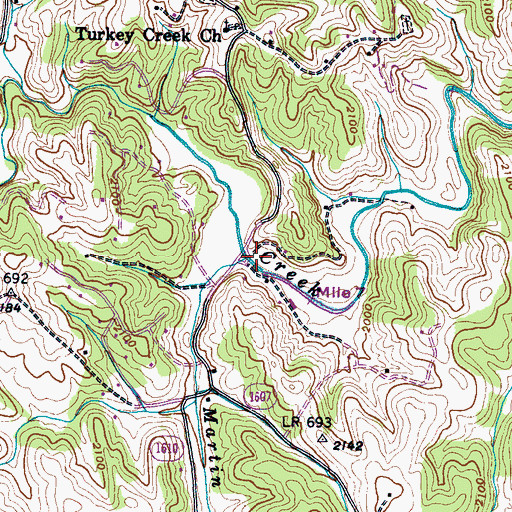 Topographic Map of Martin Branch, NC