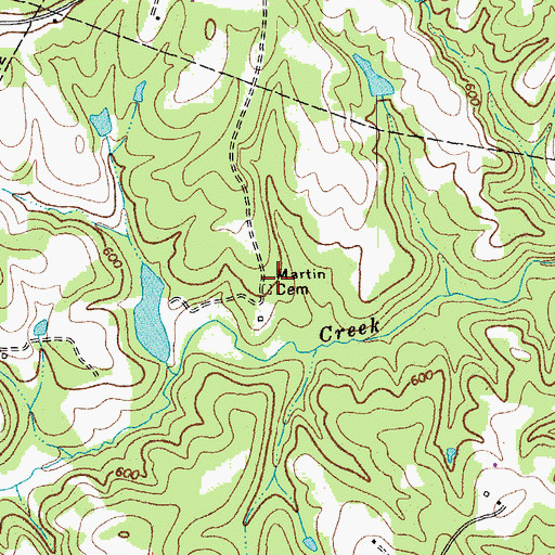 Topographic Map of Martin Cemetery, NC