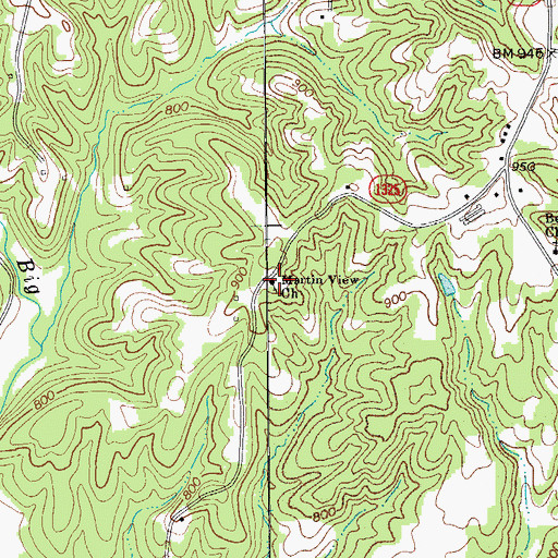 Topographic Map of Martin View Church, NC