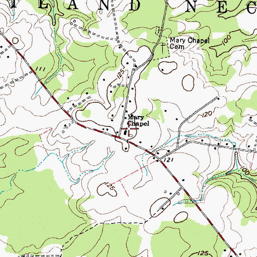 Topographic Map of Mary Chapel, NC
