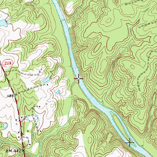 Topographic Map of Marys Creek, NC