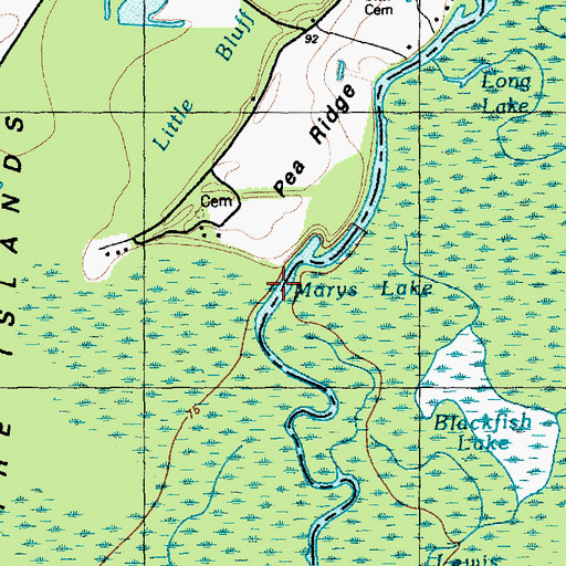 Topographic Map of Marys Lake, NC