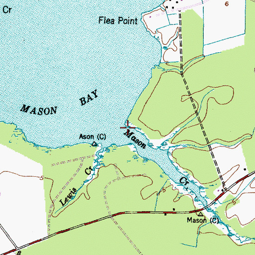 Topographic Map of Mason Creek, NC