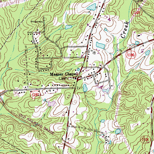 Topographic Map of Massey Chapel, NC