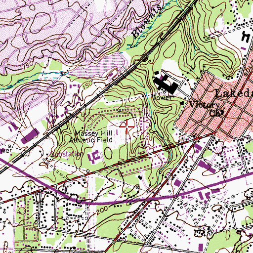 Topographic Map of Massey Hill Athletic Field, NC