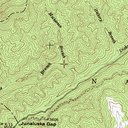 Topographic Map of Matherson Branch, NC