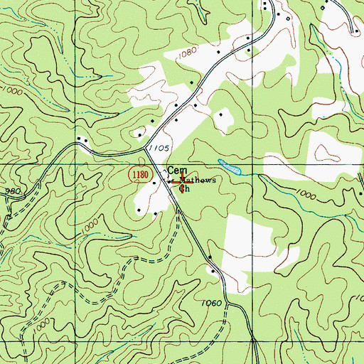 Topographic Map of Mathews Church, NC
