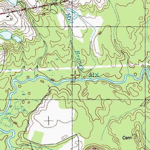 Topographic Map of Mathis Mill Branch, NC